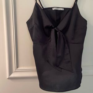 Abercrombie “Satin” like fabric, black Size S String Top